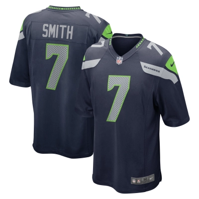 Men's Seattle Seahawks Geno Smith College Navy Game Jersey 01