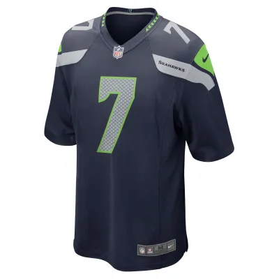 Men's Seattle Seahawks Geno Smith College Navy Game Jersey 02