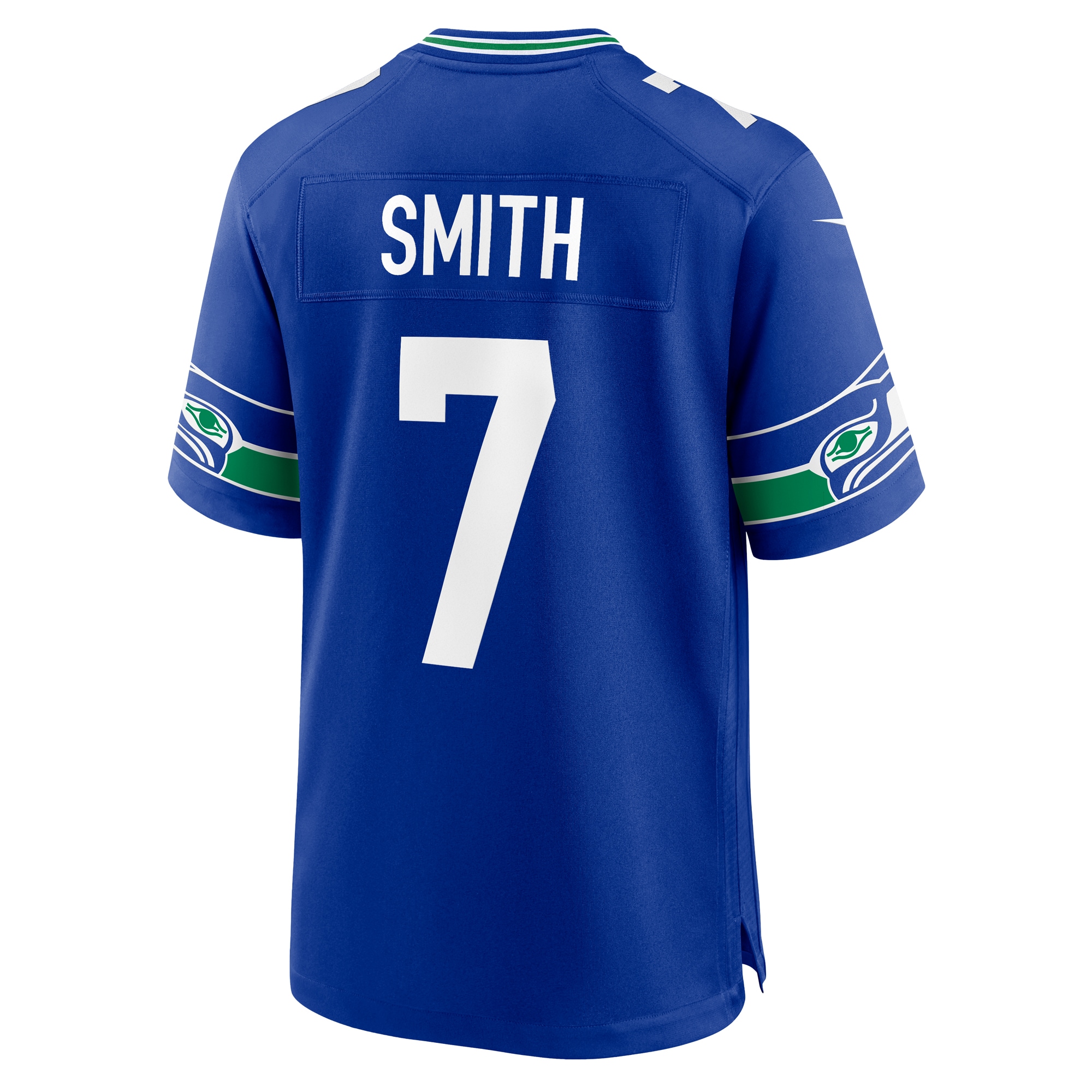 Men's Seattle Seahawks Geno Smith Royal Throwback Player Game Jersey