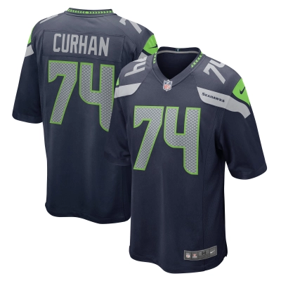 Men's Seattle Seahawks Jake Curhan College Navy Game Jersey 01