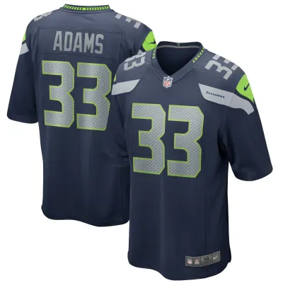 Men's Seattle Seahawks Jamal Adams College Navy Game Player Jersey 01