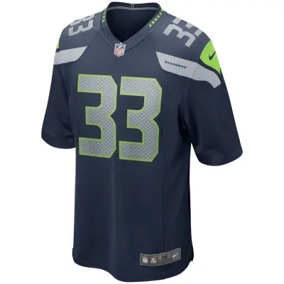 Men's Seattle Seahawks Jamal Adams College Navy Game Player Jersey 02