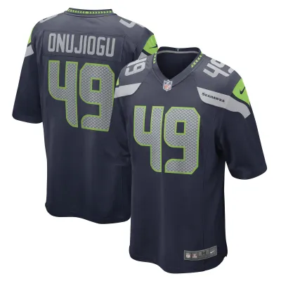 Men's Seattle Seahawks Joshua Onujiogu College Navy Game Player Jersey 01