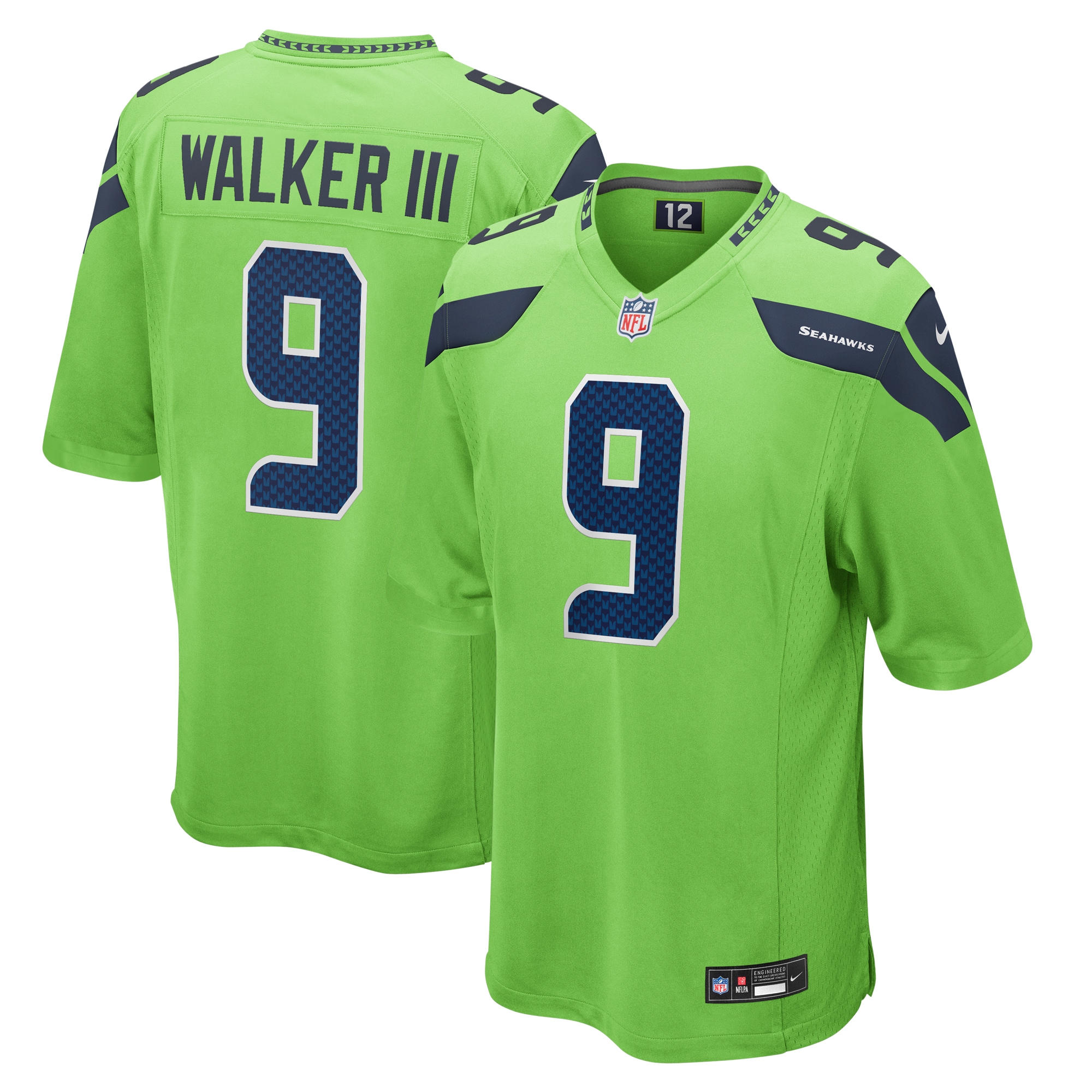 Men's Seattle Seahawks Kenneth Walker III Neon Green Game Jersey
