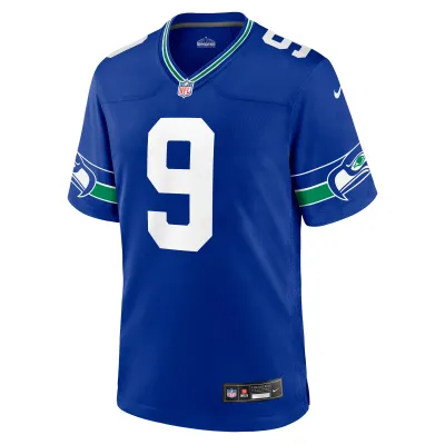 Men's Seattle Seahawks Kenneth Walker III Royal Throwback Player Game Jersey 02