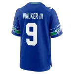 Men's Seattle Seahawks Kenneth Walker III Royal Throwback Player Game Jersey