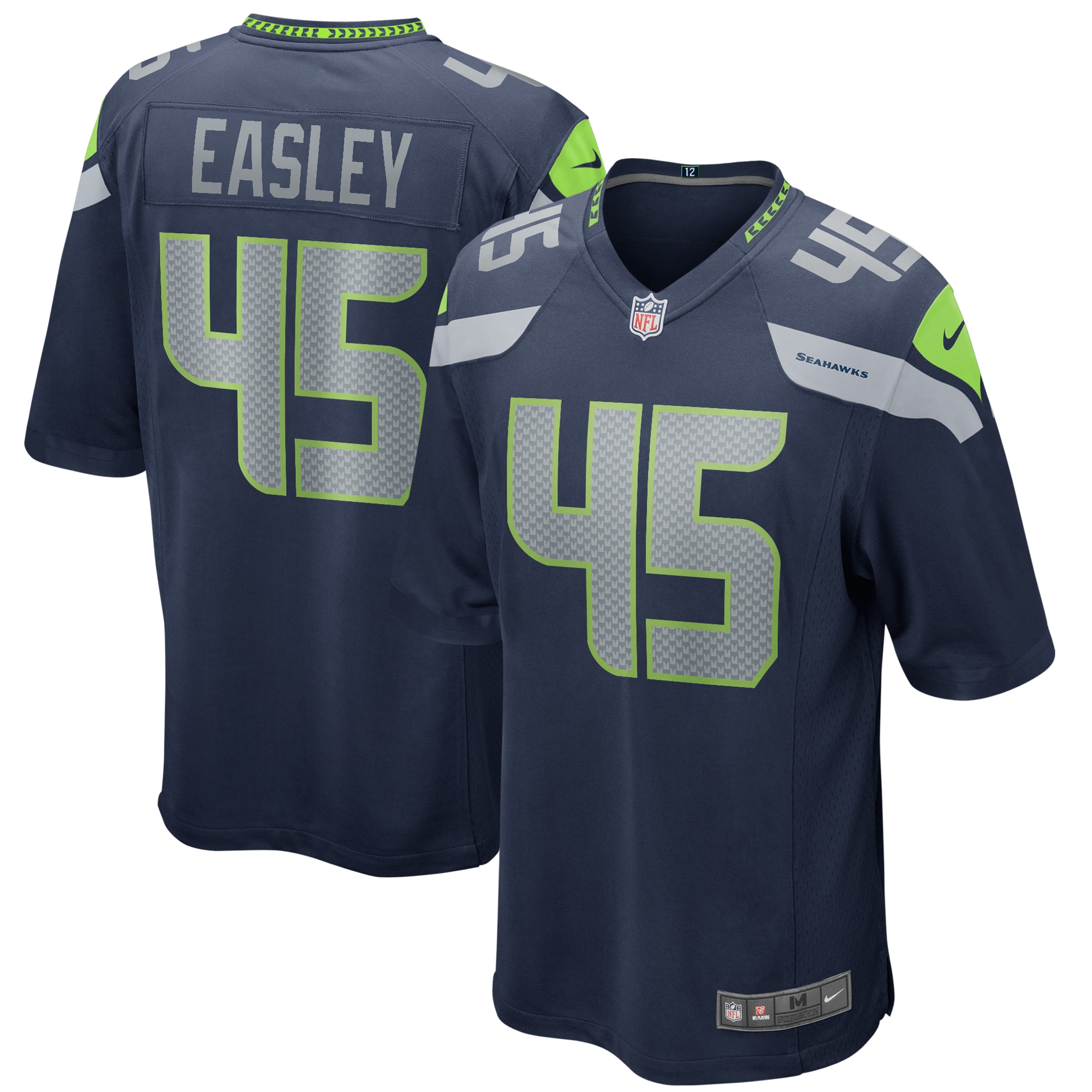 Men's Seattle Seahawks Kenny Easley College Navy Game Retired Player Jersey