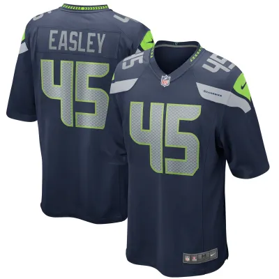 Men's Seattle Seahawks Kenny Easley  College Navy Game Retired Player Jersey 01