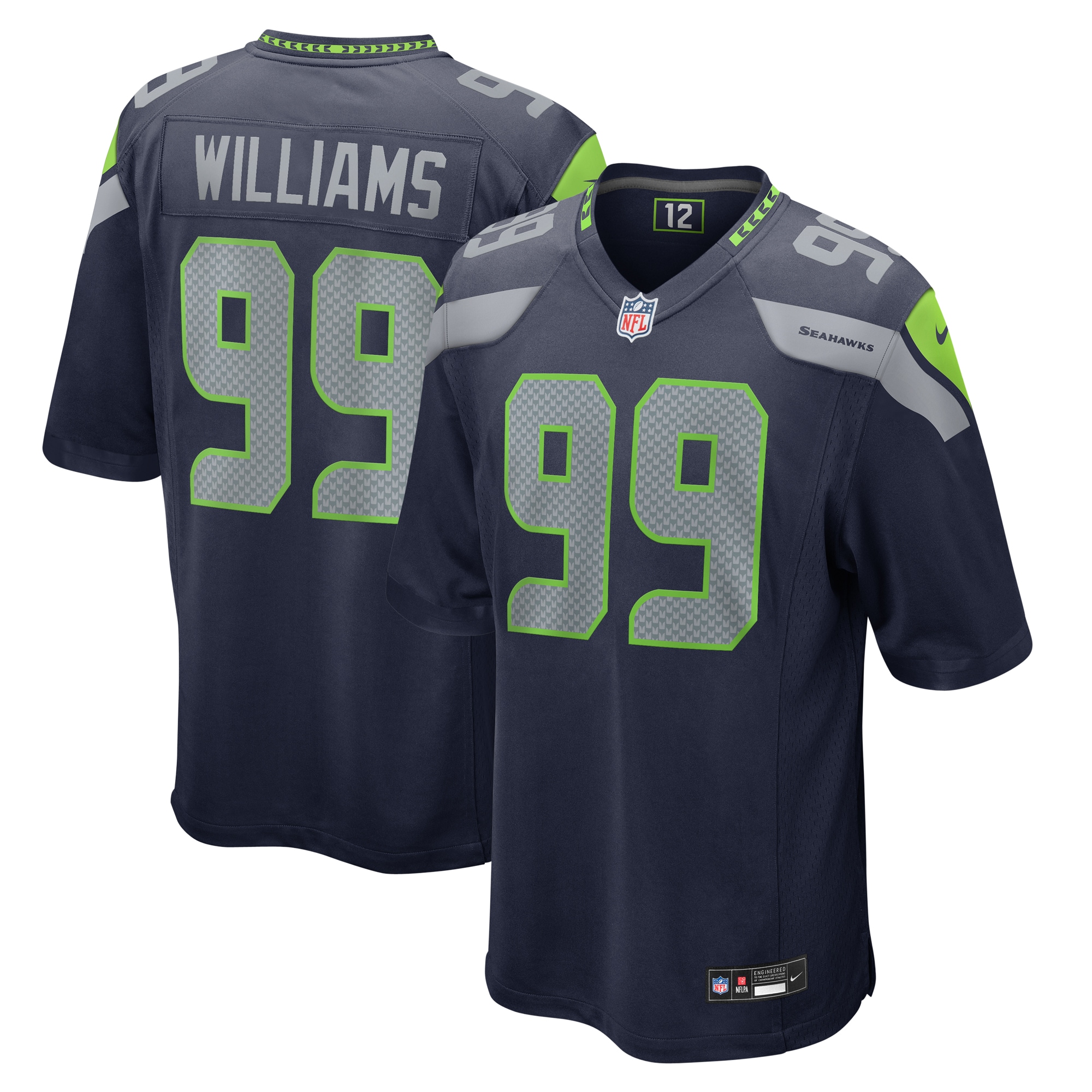 Men's Seattle Seahawks Leonard Williams College Navy Game Jersey