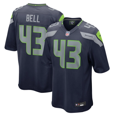 Men's Seattle Seahawks Levi Bell College Navy Team Game Jersey 01