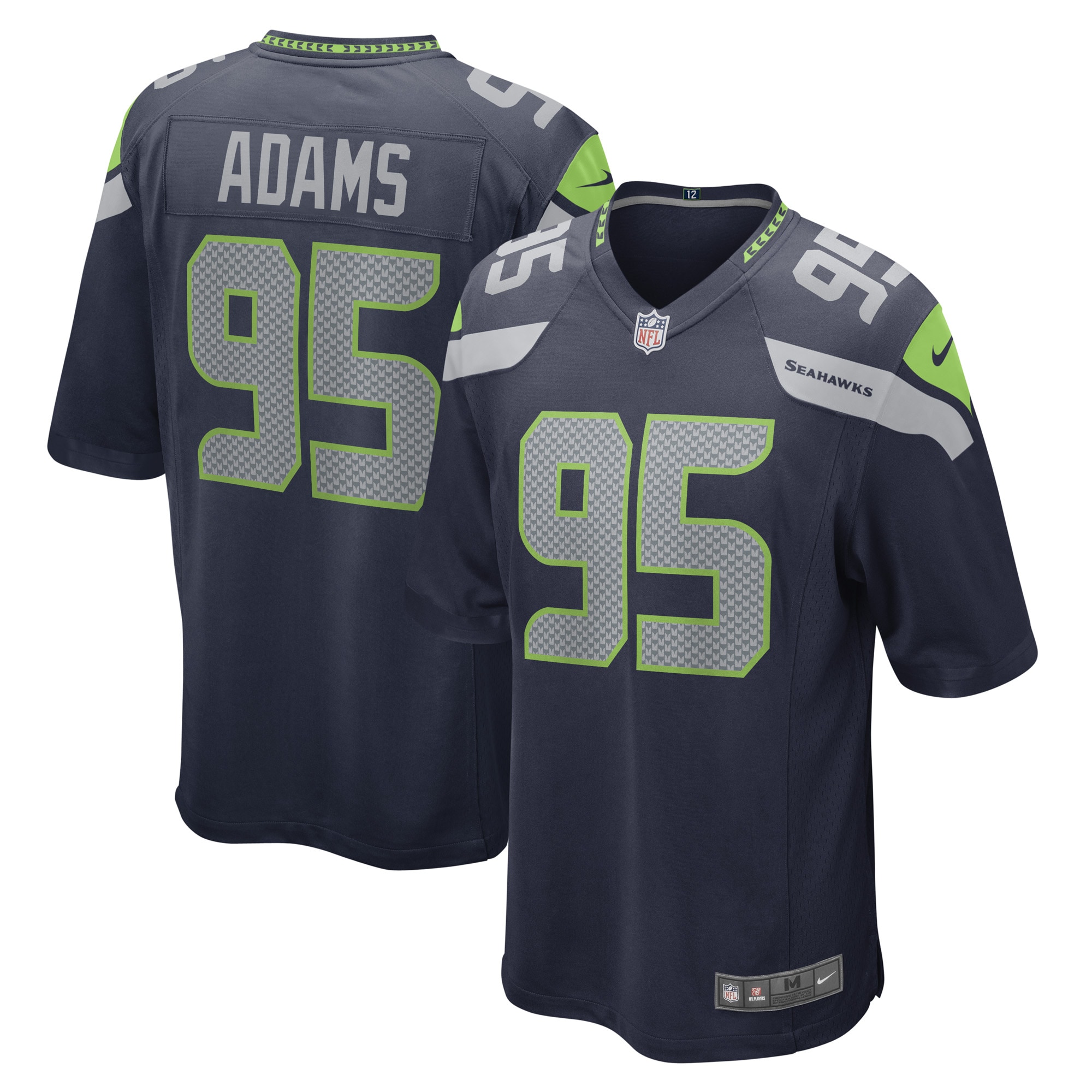 Men's Seattle Seahawks Myles Adams College Navy Game Player Jersey