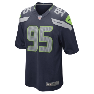 Men's Seattle Seahawks Myles Adams College Navy Game Player Jersey 02