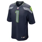 Men's Seattle Seahawks Number 1 Groom College Navy Game Jersey
