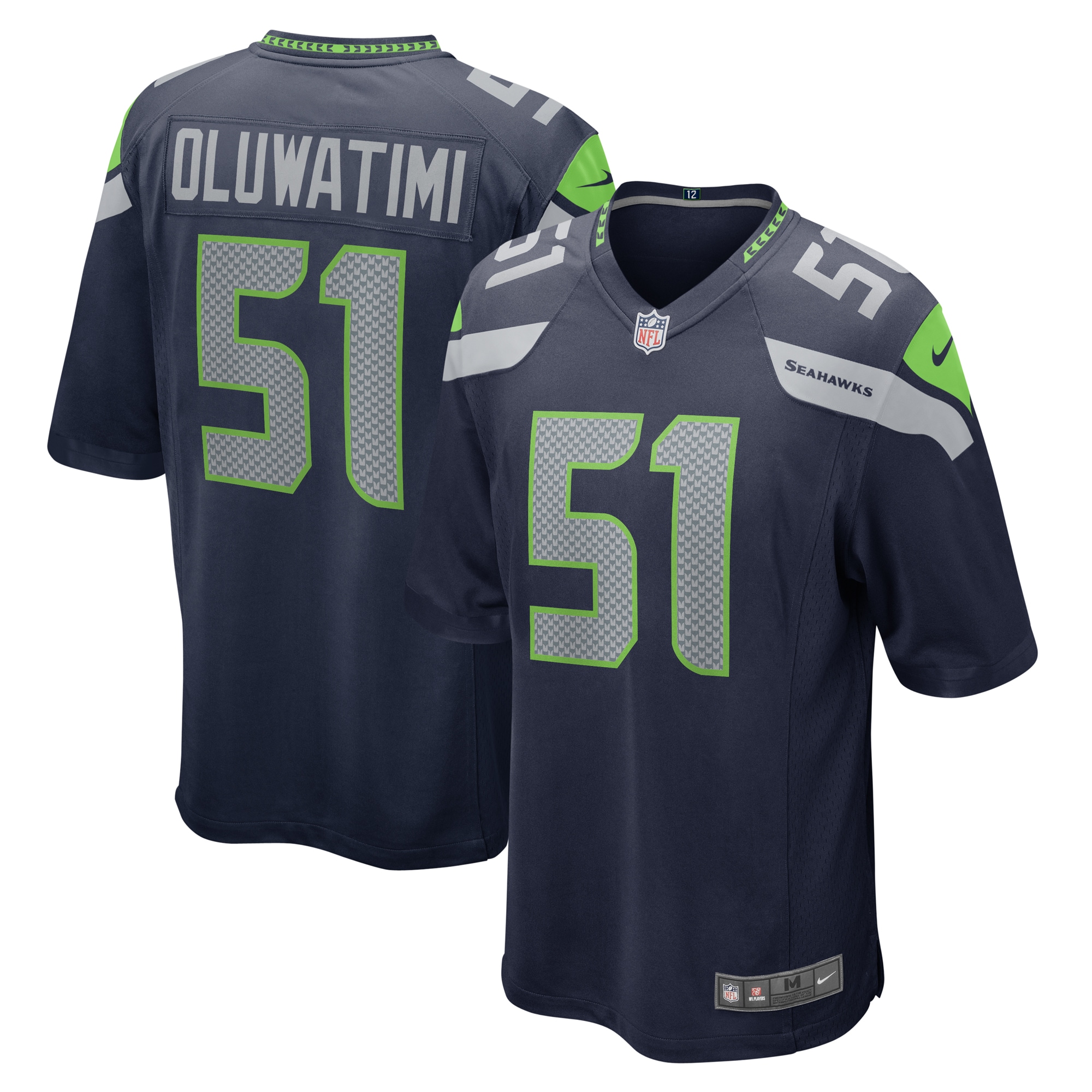 Men's Seattle Seahawks Olusegun Oluwatimi College Navy Game Jersey