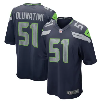 Men's Seattle Seahawks Olusegun Oluwatimi College Navy Game Jersey 01