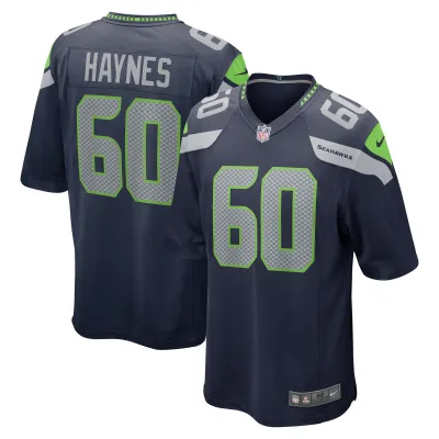 Men's Seattle Seahawks Phil Haynes College Navy Game Jersey 01
