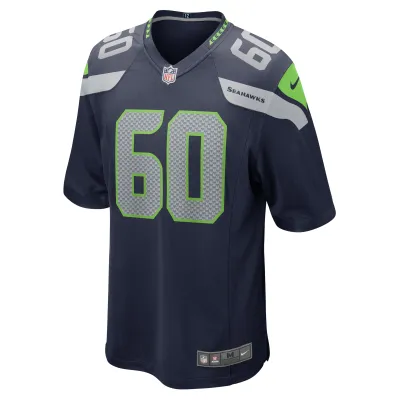 Men's Seattle Seahawks Phil Haynes College Navy Game Jersey 02