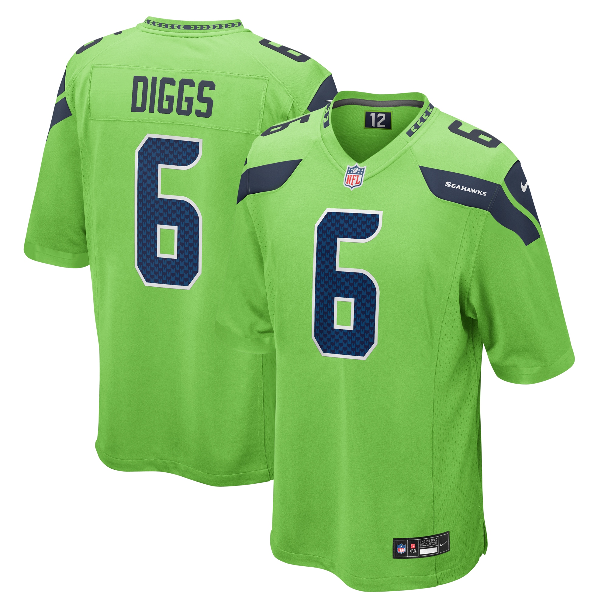 Men's Seattle Seahawks Quandre Diggs Neon Green Game Jersey