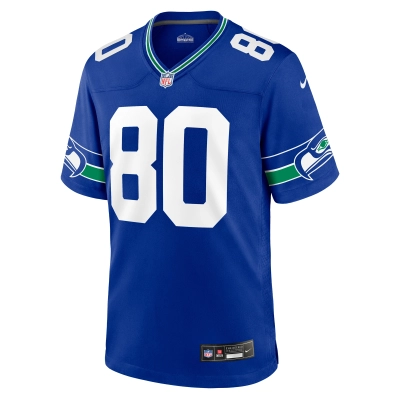 Men's Seattle Seahawks Steve Largent Royal Throwback Retired Player Game Jersey 02