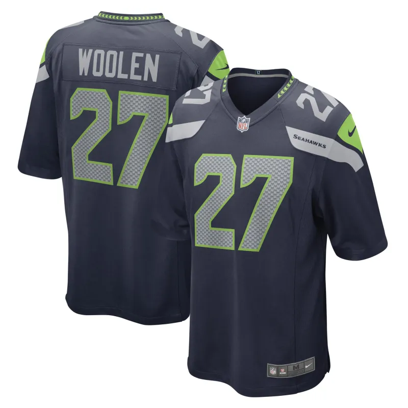 Men's Seattle Seahawks Tariq Woolen College Navy Game Player Jersey