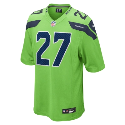 Men's Seattle Seahawks Tariq Woolen Neon Green Game Jersey 02