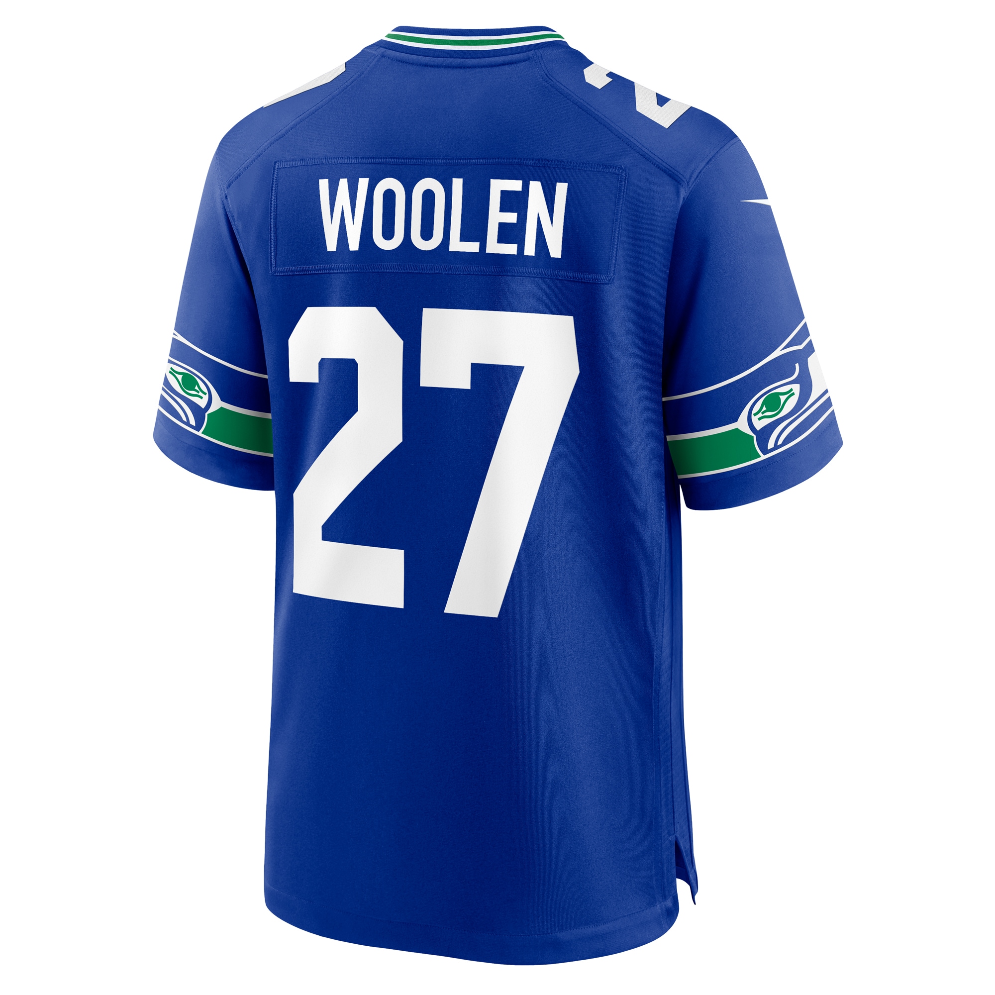 Men's Seattle Seahawks Tariq Woolen Royal Throwback Player Game Jersey