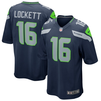 Men's Seattle Seahawks Tyler Lockett College Navy Game Jersey 01