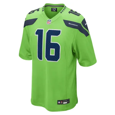 Men's Seattle Seahawks Tyler Lockett Neon Green Game Jersey 02
