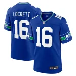 Men's Seattle Seahawks Tyler Lockett Royal Throwback Player Game Jersey