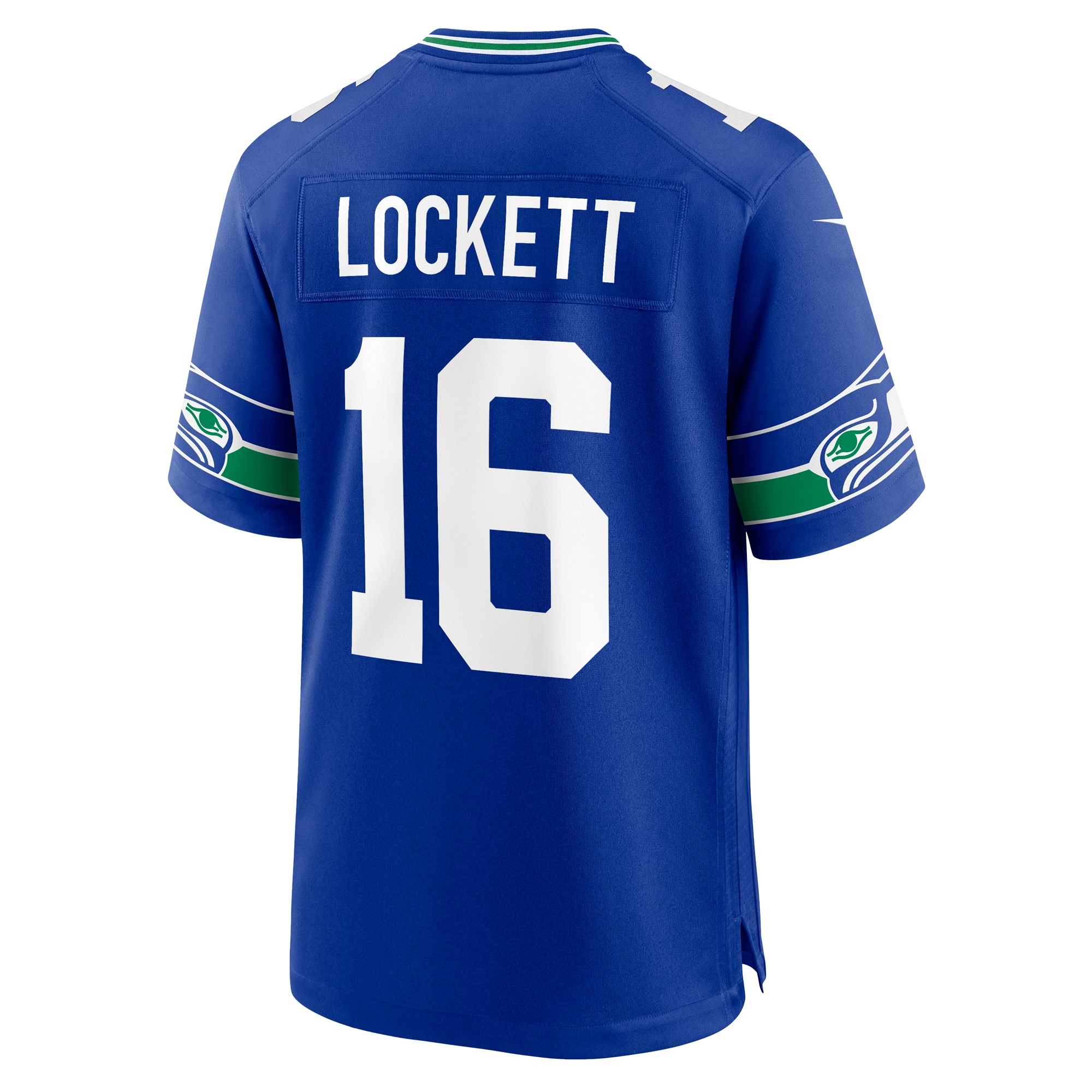 Men's Seattle Seahawks Tyler Lockett Royal Throwback Player Game Jersey