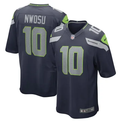 Men's Seattle Seahawks Uchenna Nwosu College Navy Game Player Jersey 01