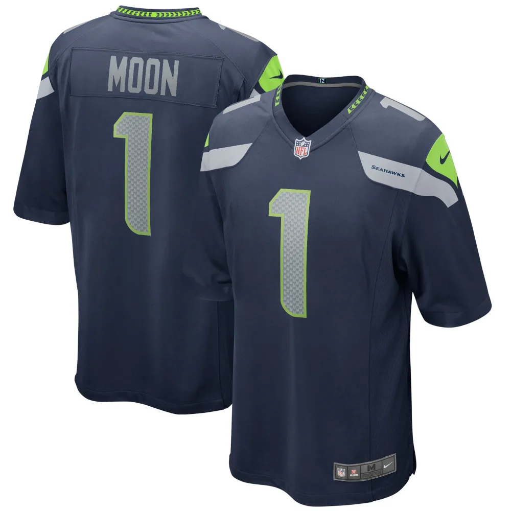 Men's Seattle Seahawks Warren Moon College Navy Game Retired Player Jersey