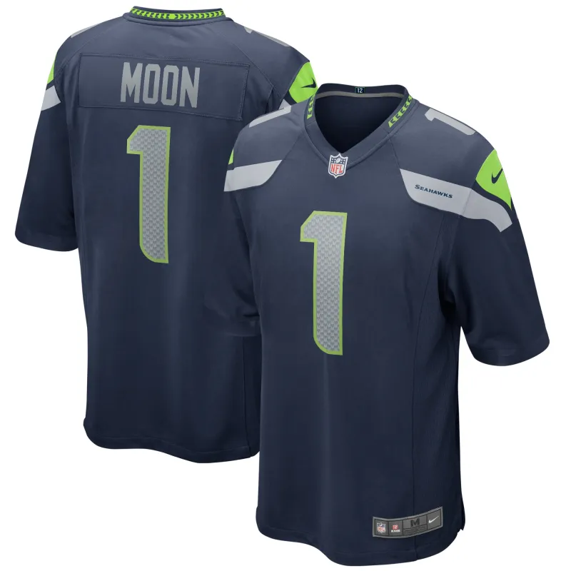 Men's Seattle Seahawks Warren Moon College Navy Game Retired Player Jersey
