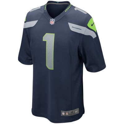 Men's Seattle Seahawks Warren Moon College Navy Game Retired Player Jersey 02