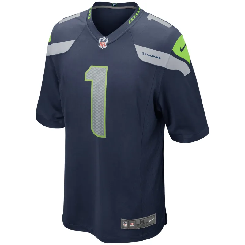 Men's Seattle Seahawks Warren Moon College Navy Game Retired Player Jersey