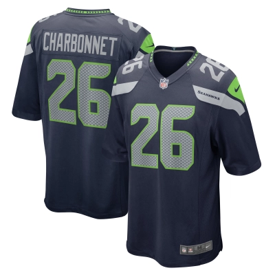 Men's Seattle Seahawks Zach Charbonnet College Navy Game Jersey 01