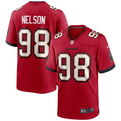 Men's Tampa Bay Buccaneers Anthony Nelson Red Game Jersey 01