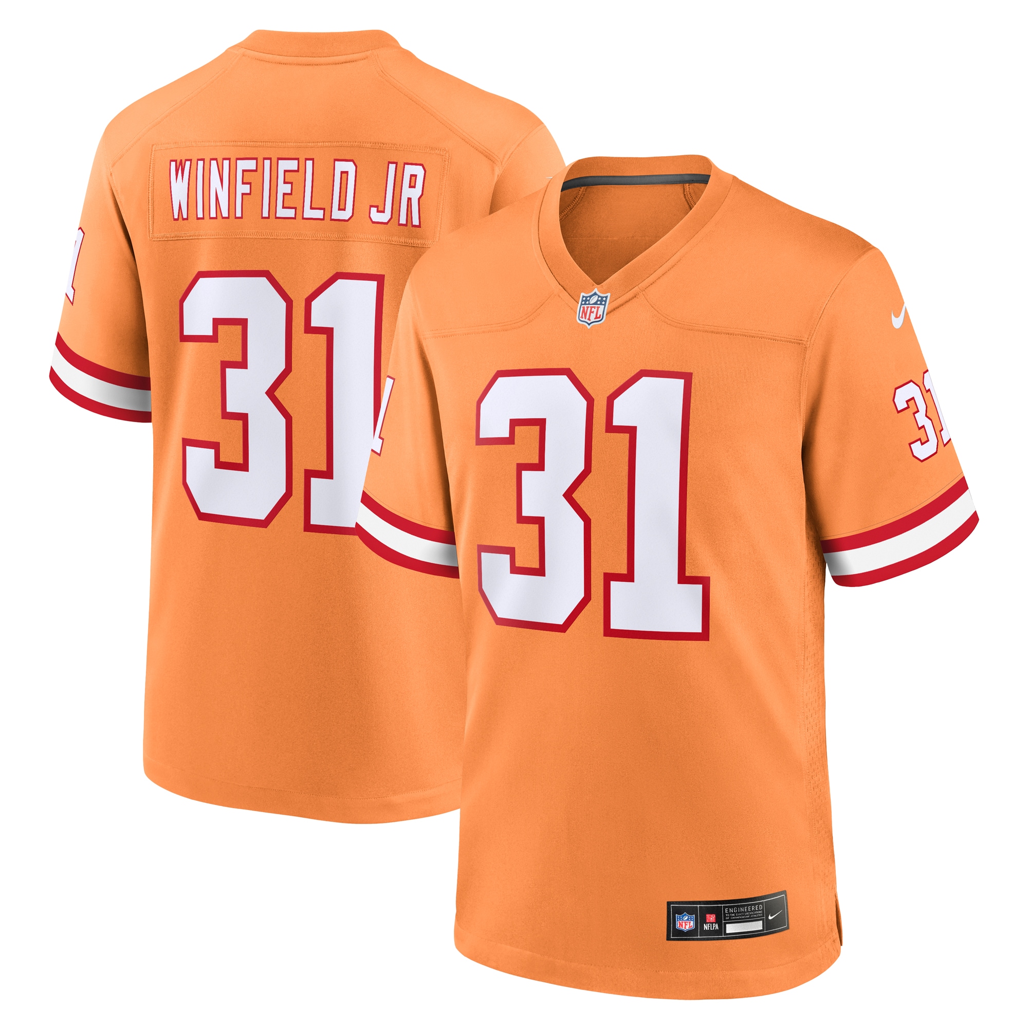 Men's Tampa Bay Buccaneers Antoine Winfield Jr. Orange Throwback Game Jersey