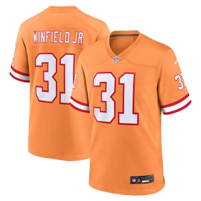 Men's Tampa Bay Buccaneers Antoine Winfield Jr. Orange Throwback Game Jersey 01