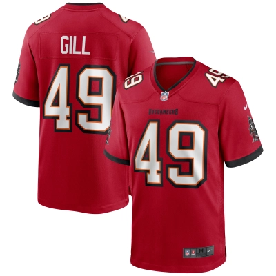 Men's Tampa Bay Buccaneers Cam Gill Red Game Jersey 01