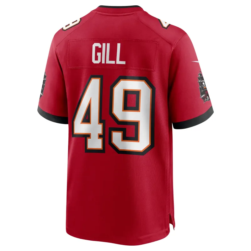 Men's Tampa Bay Buccaneers Cam Gill Red Game Jersey