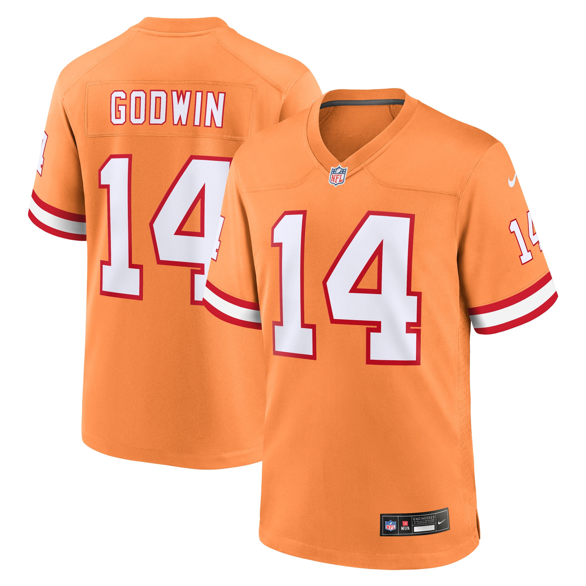 Men's Tampa Bay Buccaneers Chris Godwin Orange Throwback Game Jersey