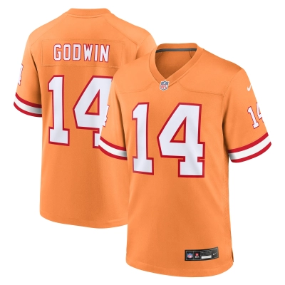 Men's Tampa Bay Buccaneers Chris Godwin Orange Throwback Game Jersey 01