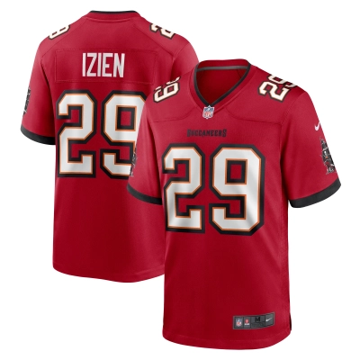 Men's Tampa Bay Buccaneers Christian Izien  Red Game Jersey 01