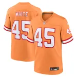 Men's Tampa Bay Buccaneers Devin White Orange Throwback Game Jersey
