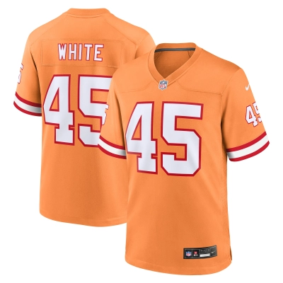 Men's Tampa Bay Buccaneers Devin White Orange Throwback Game Jersey 01