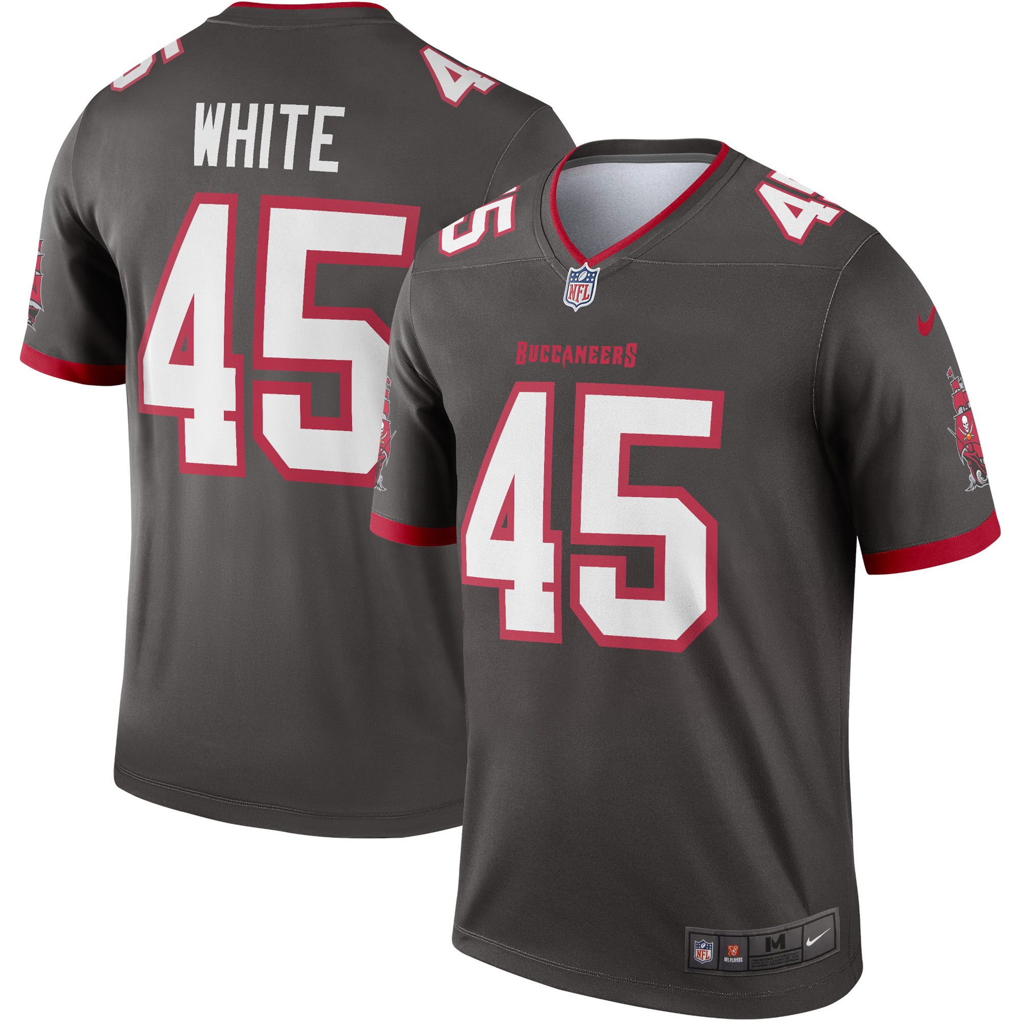Men's Tampa Bay Buccaneers Devin White Pewter Alternate Legend Jersey