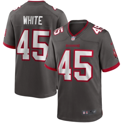 Men's Tampa Bay Buccaneers Devin White Pewter Game Jersey 01