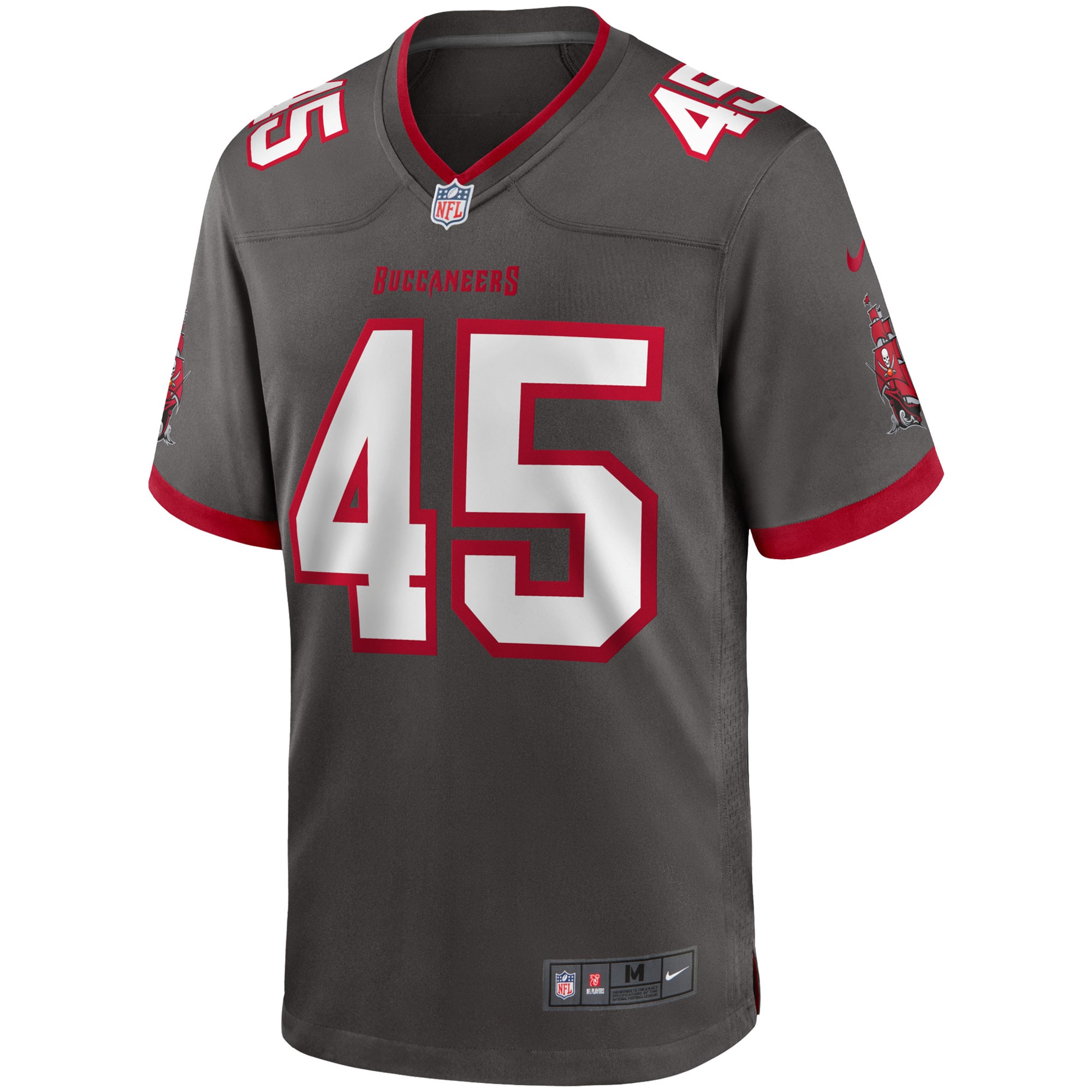 Men's Tampa Bay Buccaneers Devin White Pewter Game Jersey