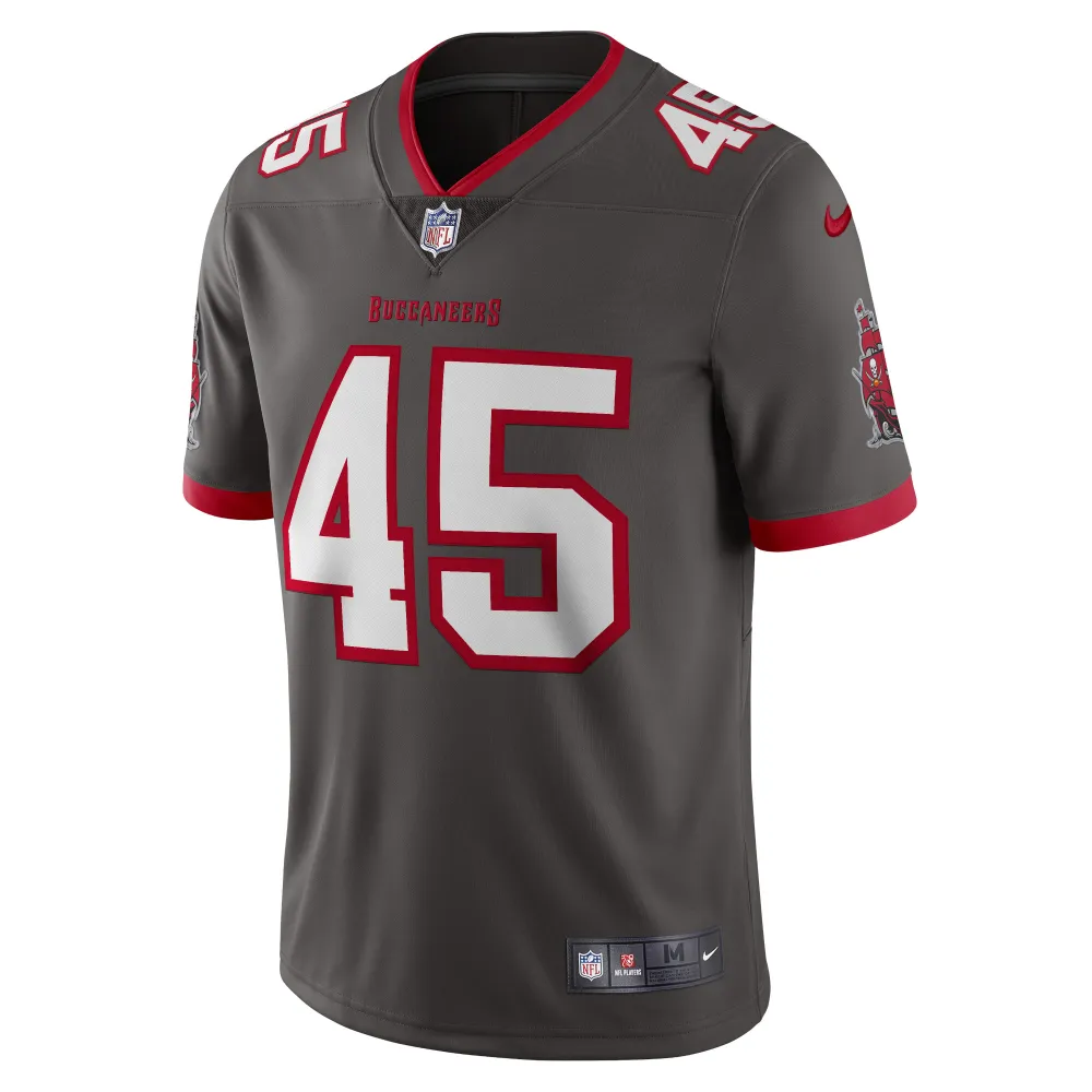 Men's Tampa Bay Buccaneers Devin White Pewter Vapor Limited Jersey